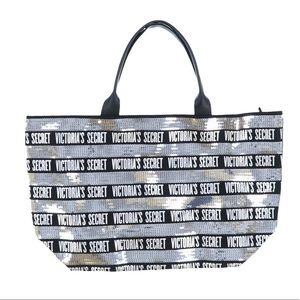 Victoria’s Secret black and silver tote